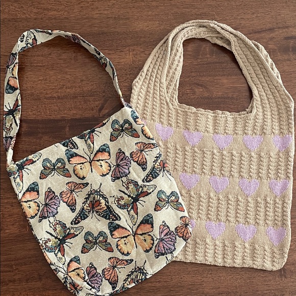 Heart and butterfly tote bags - Picture 1 of 12